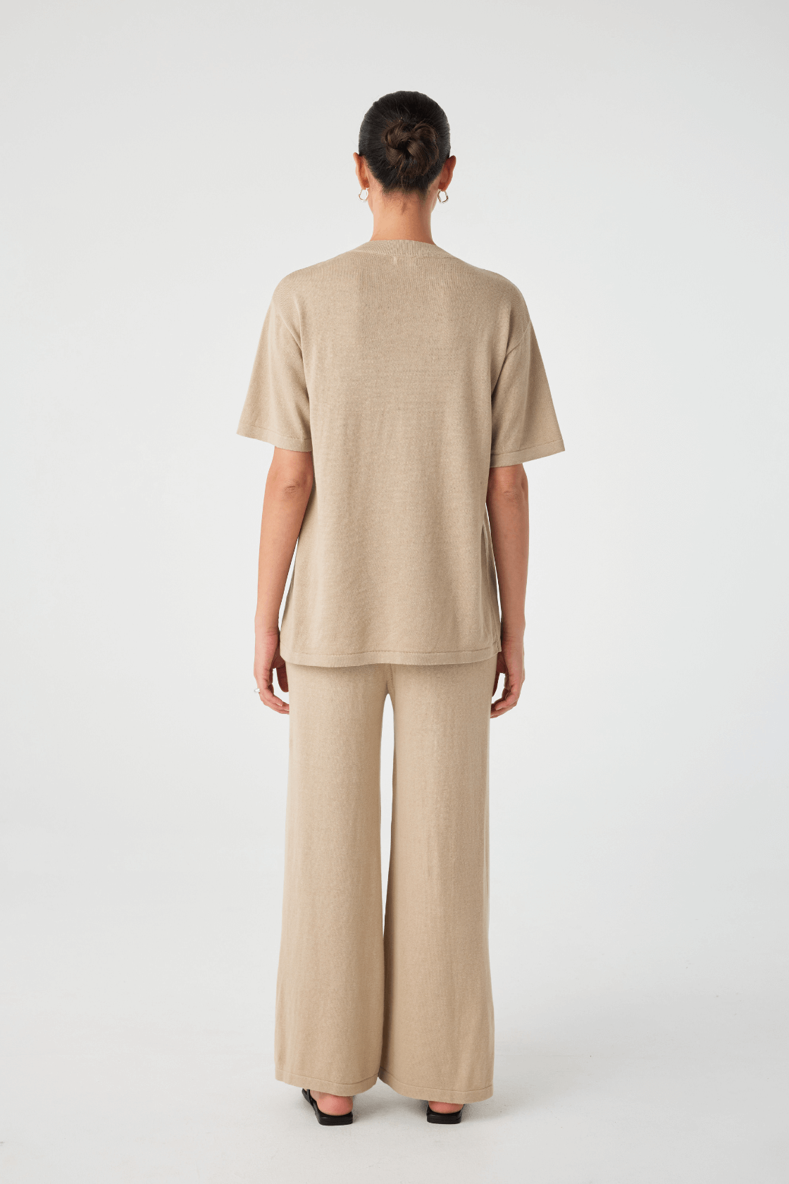 Ada Organic Cotton Linen T-Shirt - Taupe