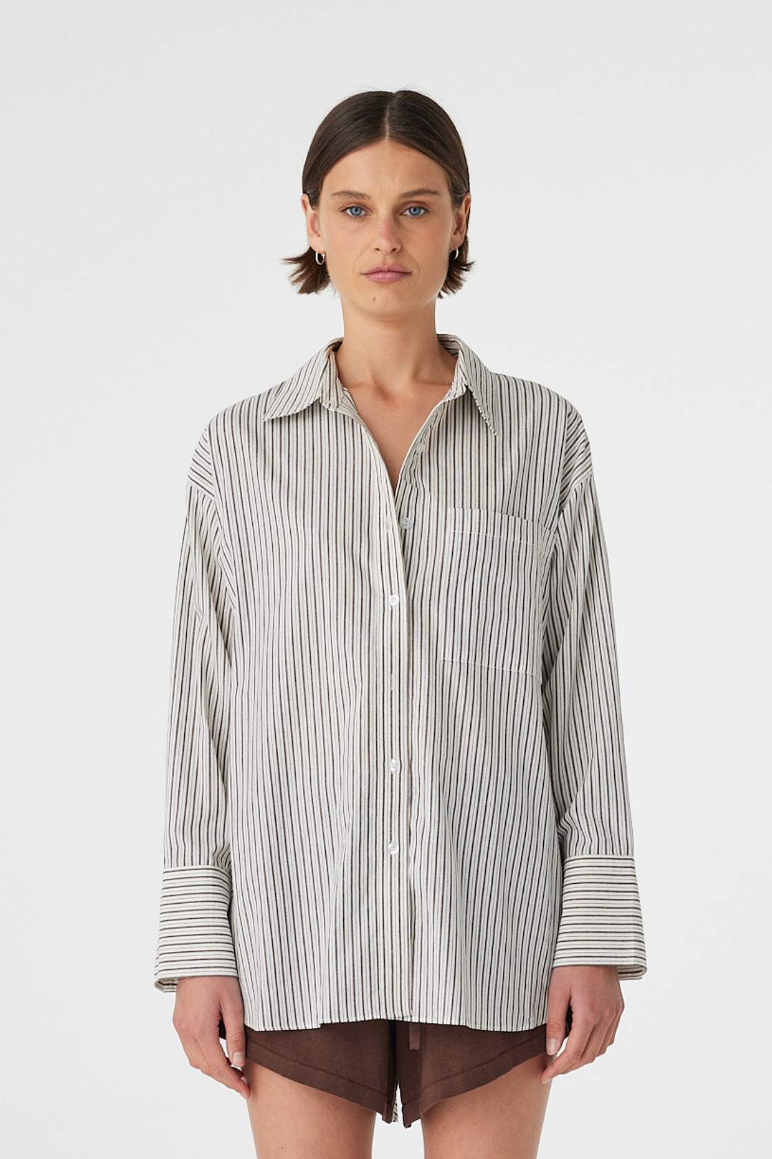 Rae Shirt - Black White Stripe