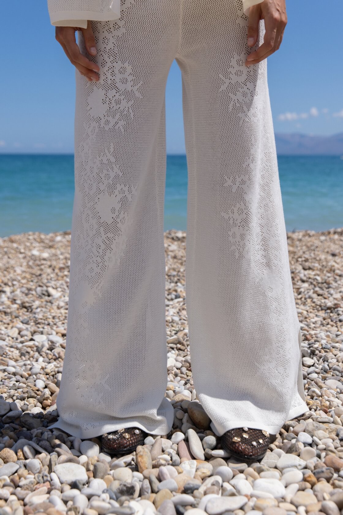 Aster Crochet Pant - Cream