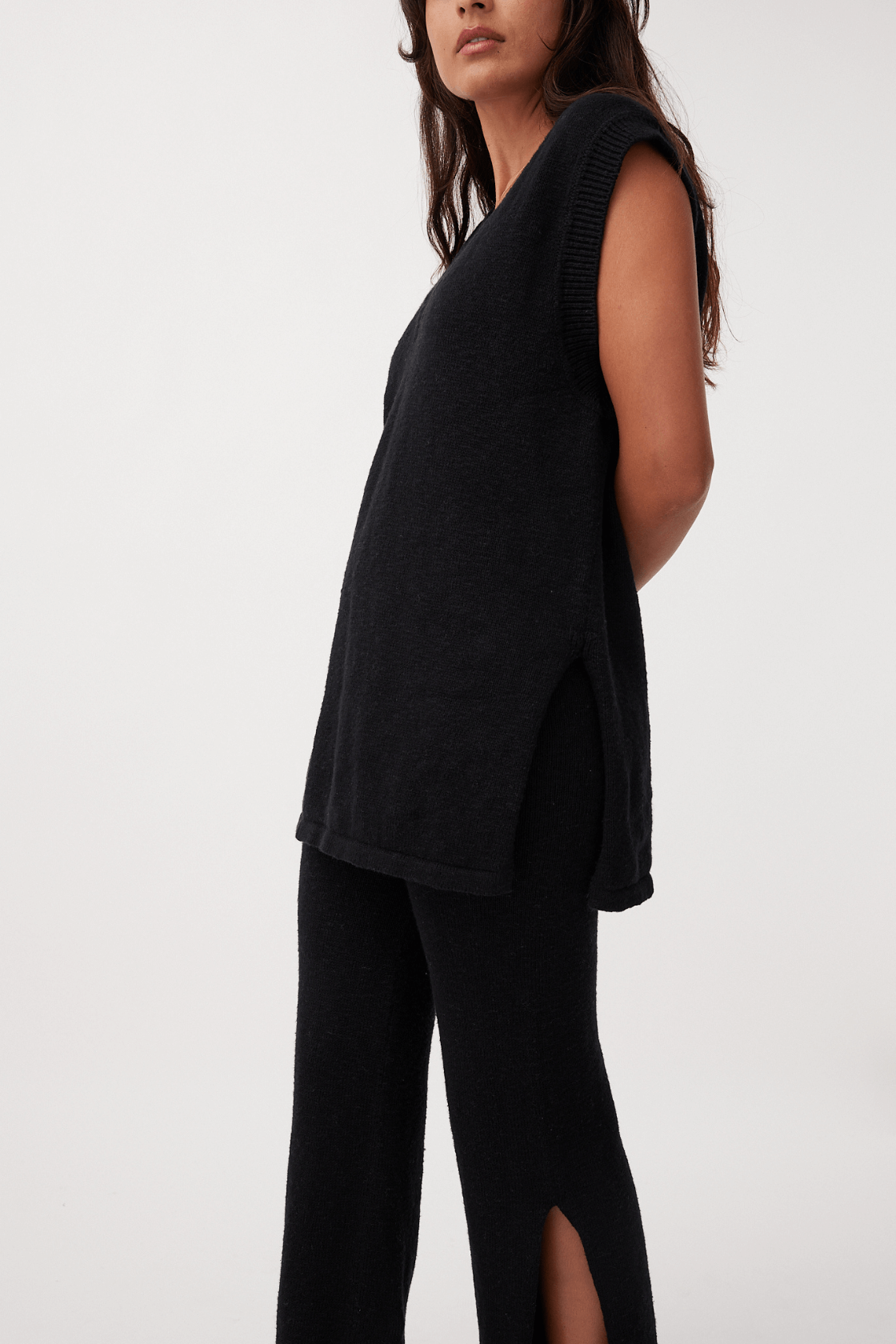 Emma Organic Cotton Vest - Black