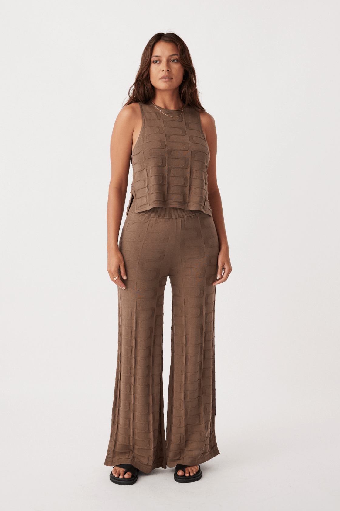 Lara Organic Cotton Tank - Cacao
