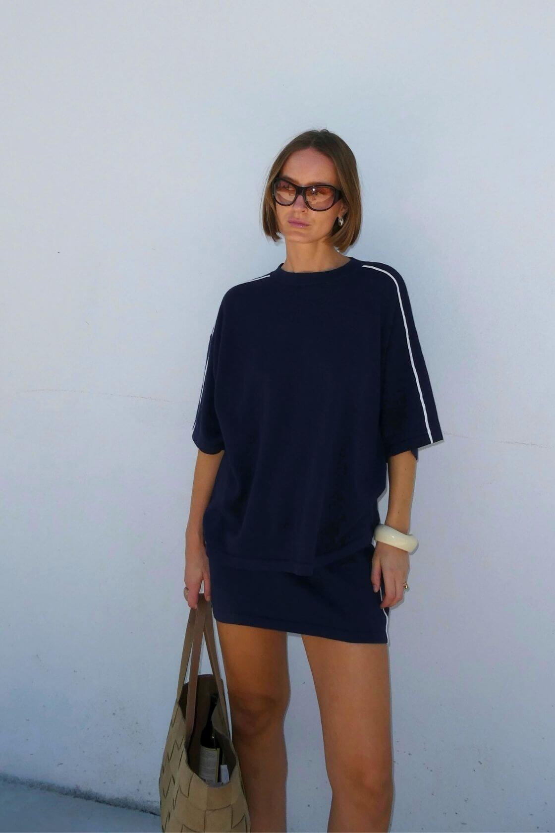 Pippa Oversized Tee - Navy