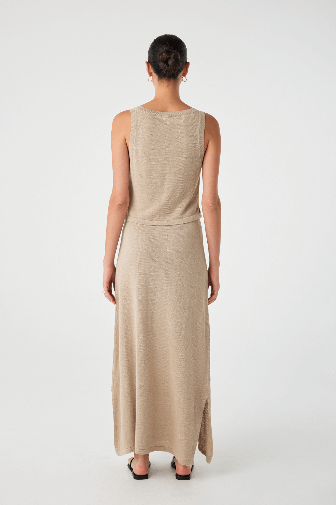 Hugo Linen Knit Skirt - Taupe
