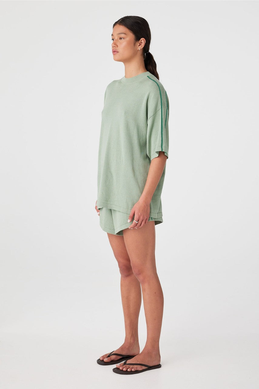 Pippa Drawcord Short - Eucalyptus & Sea Green