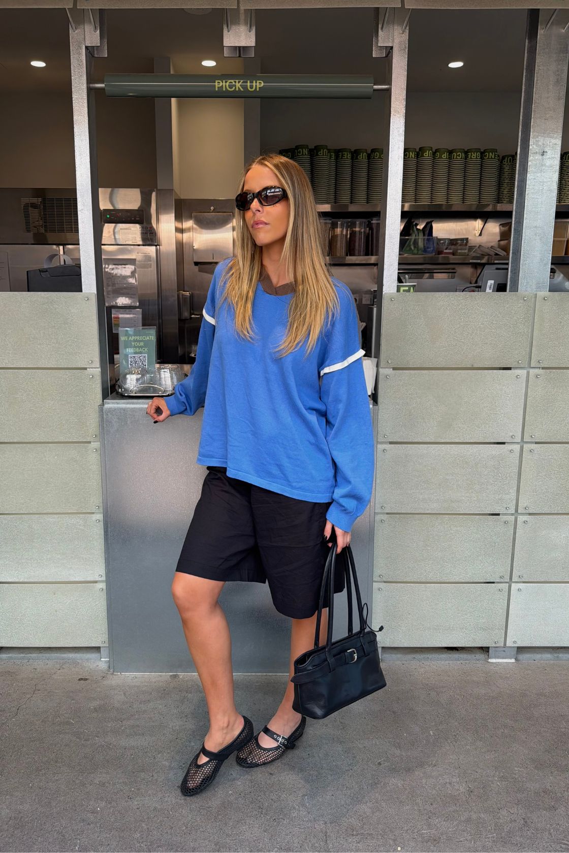 Eden Long Sleeve Tee - Royal Blue & Espresso