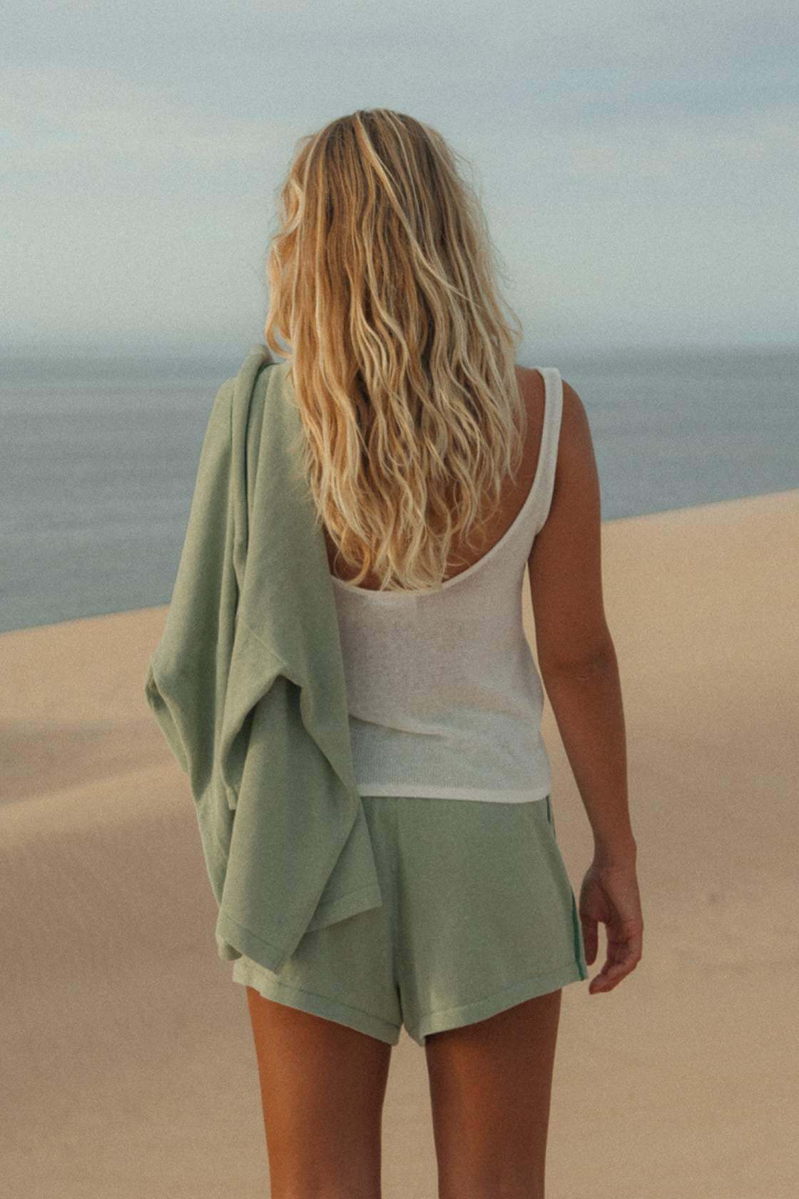 Pippa Drawcord Short - Eucalyptus & Sea Green