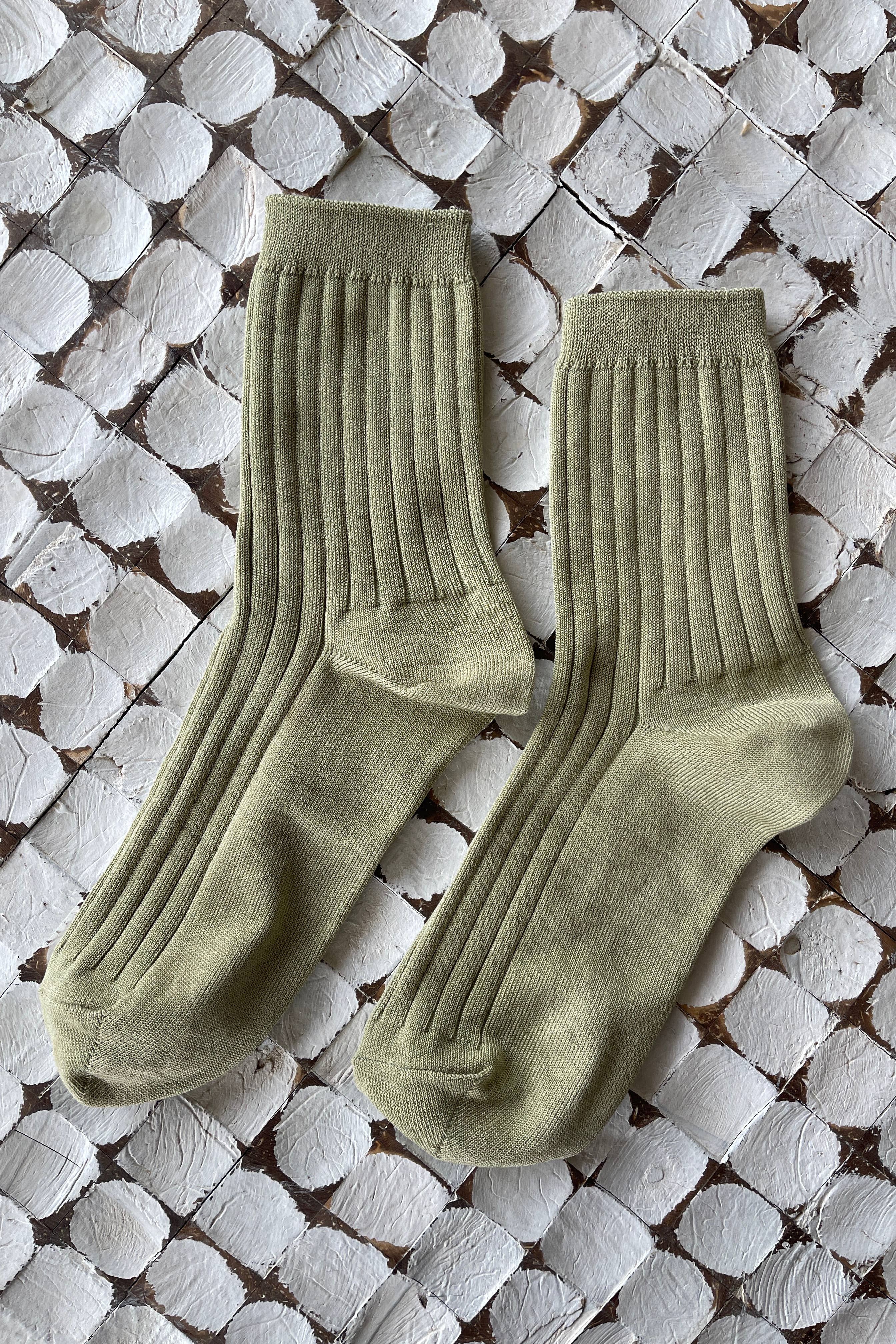 Le Bon Shoppe Her Cotton Rib Socks - Avocado