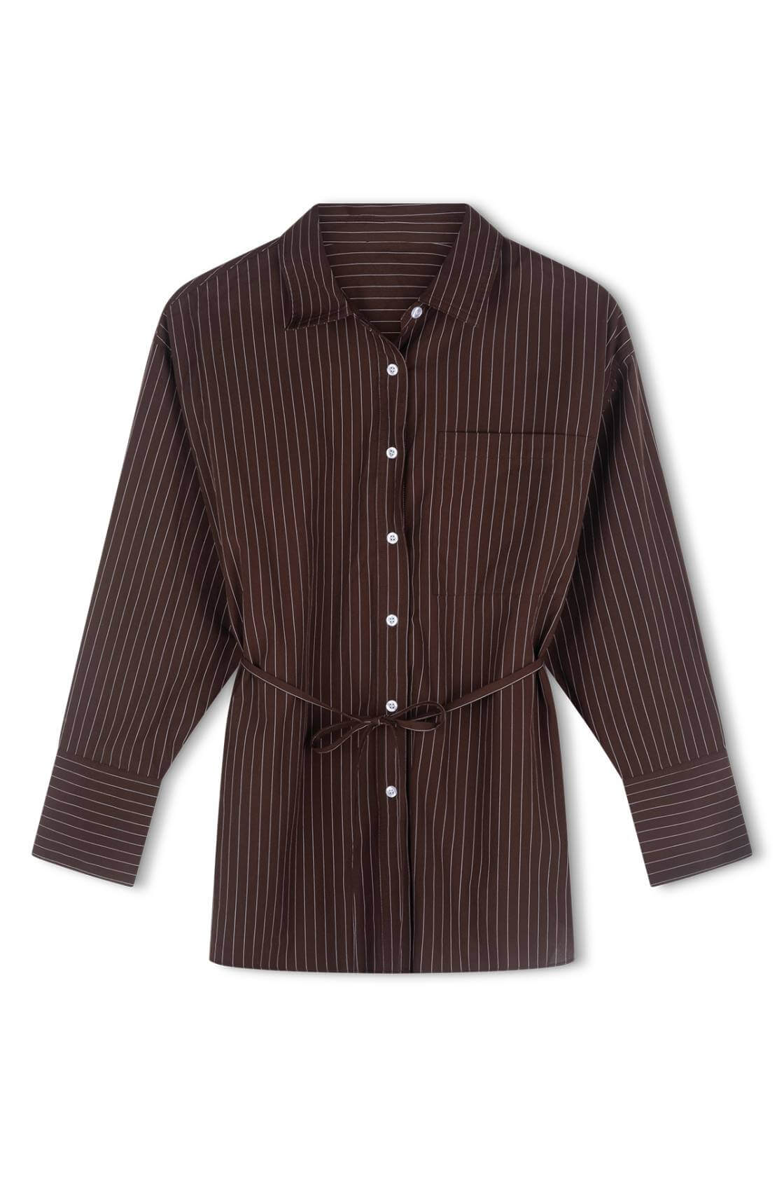 Rae Shirt - Espresso Stripe