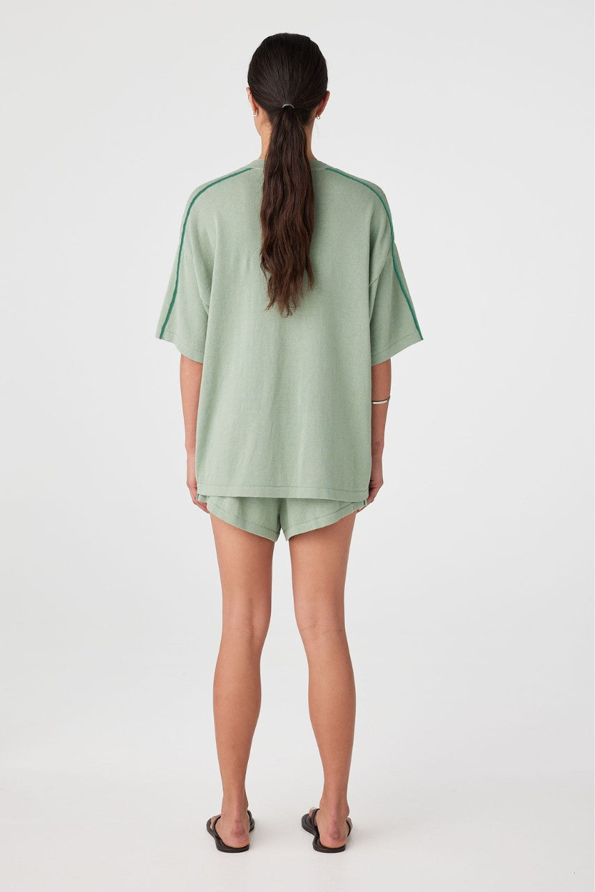 Pippa Drawcord Short - Eucalyptus & Sea Green