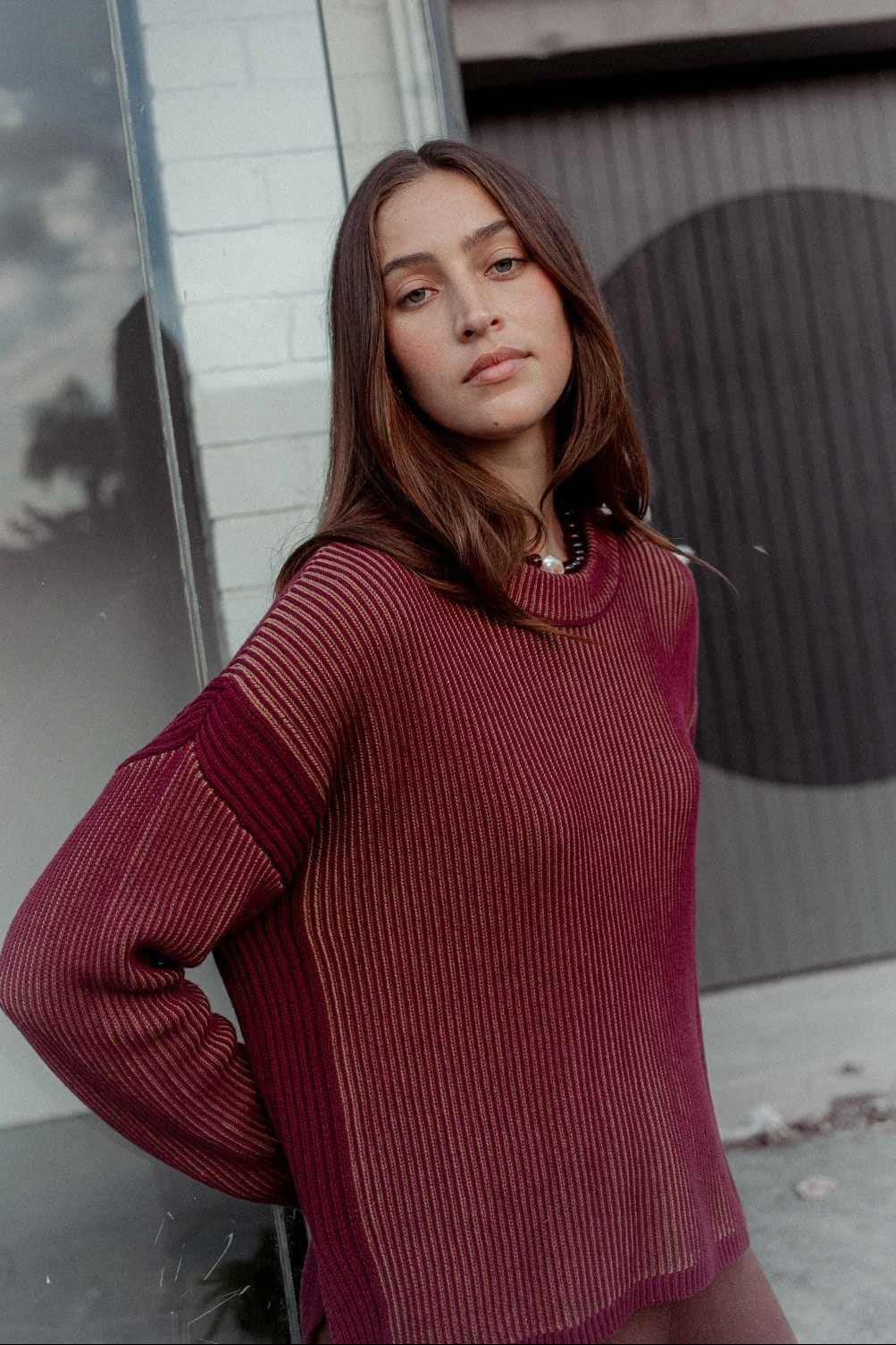 Josie Sweater - Merlot & Pecan