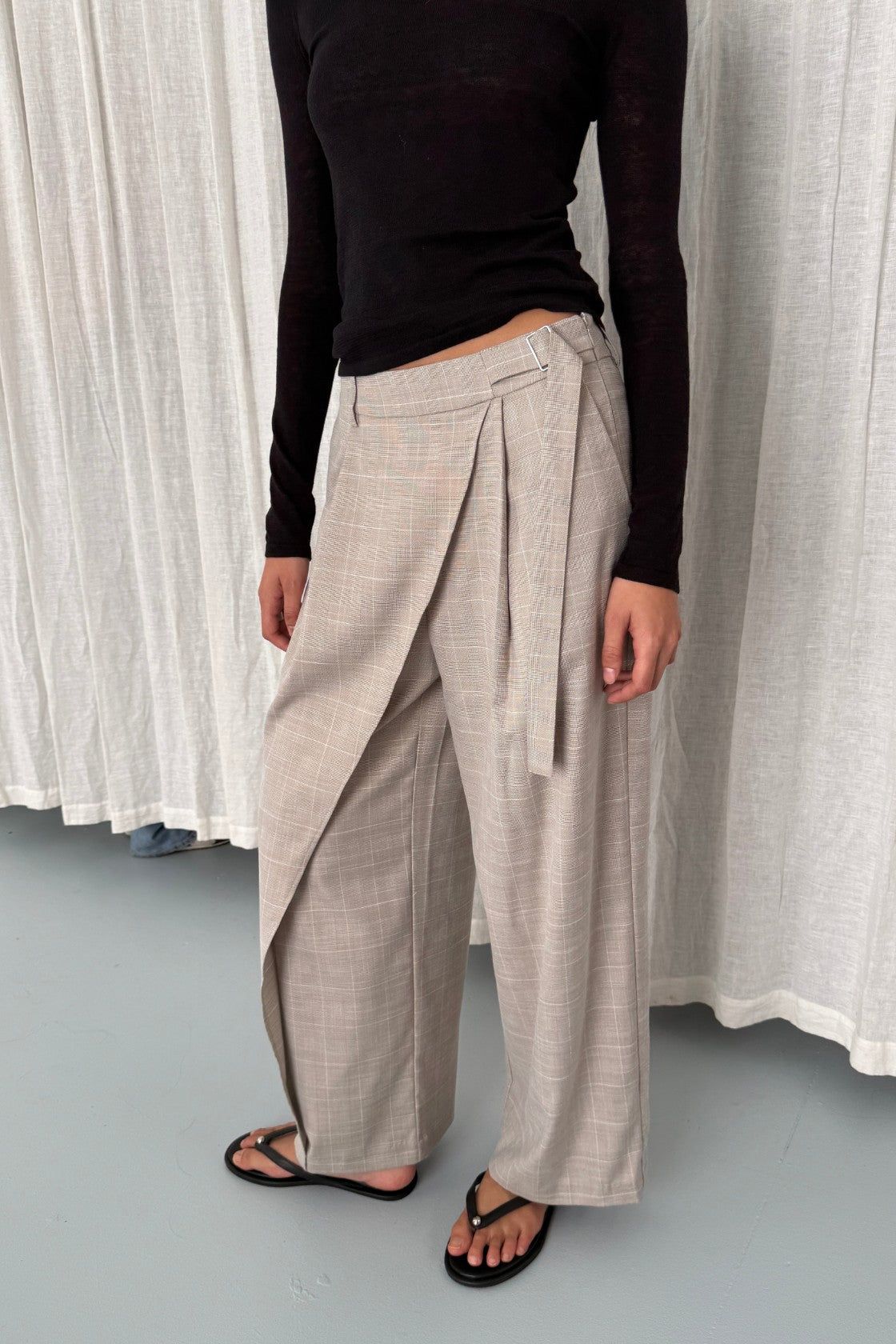 Calla Pant - Taupe Plaid