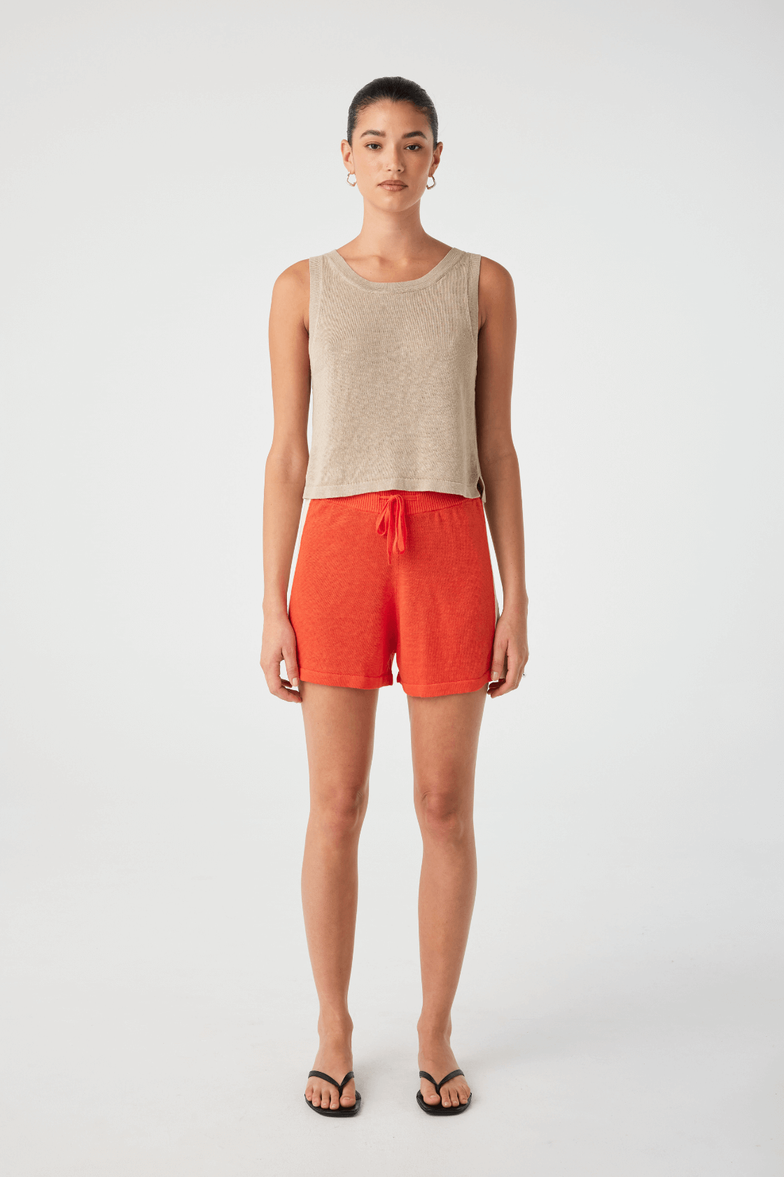 Larri Linen Short - Hibiscus & Sand