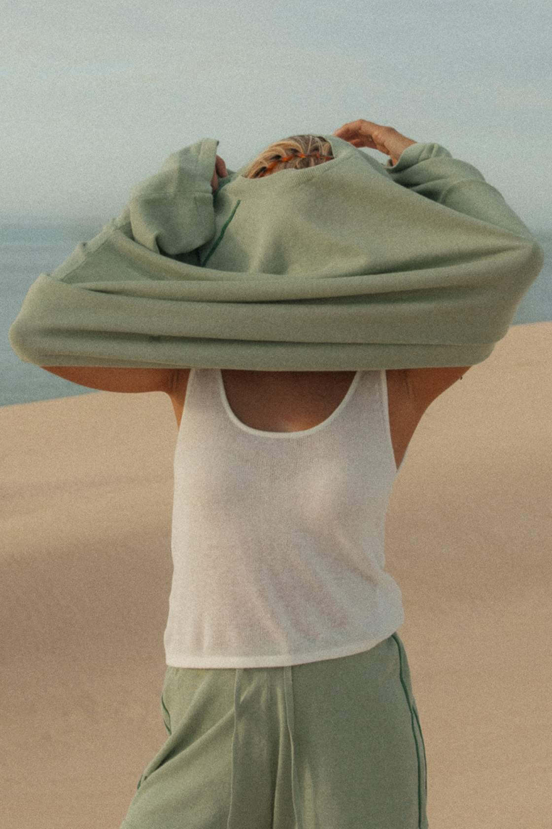 Pippa Oversized Tee - Eucalyptus & Sea Green