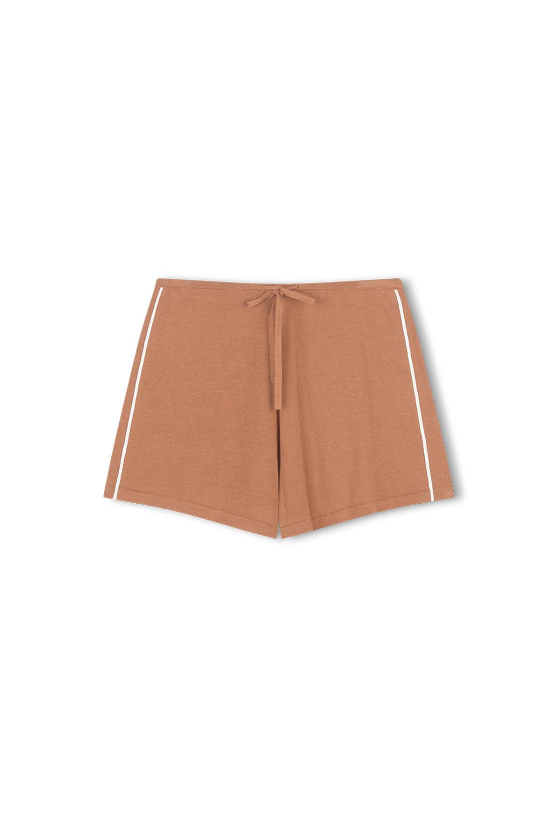 Pippa Drawcord Short - Pecan & Cream