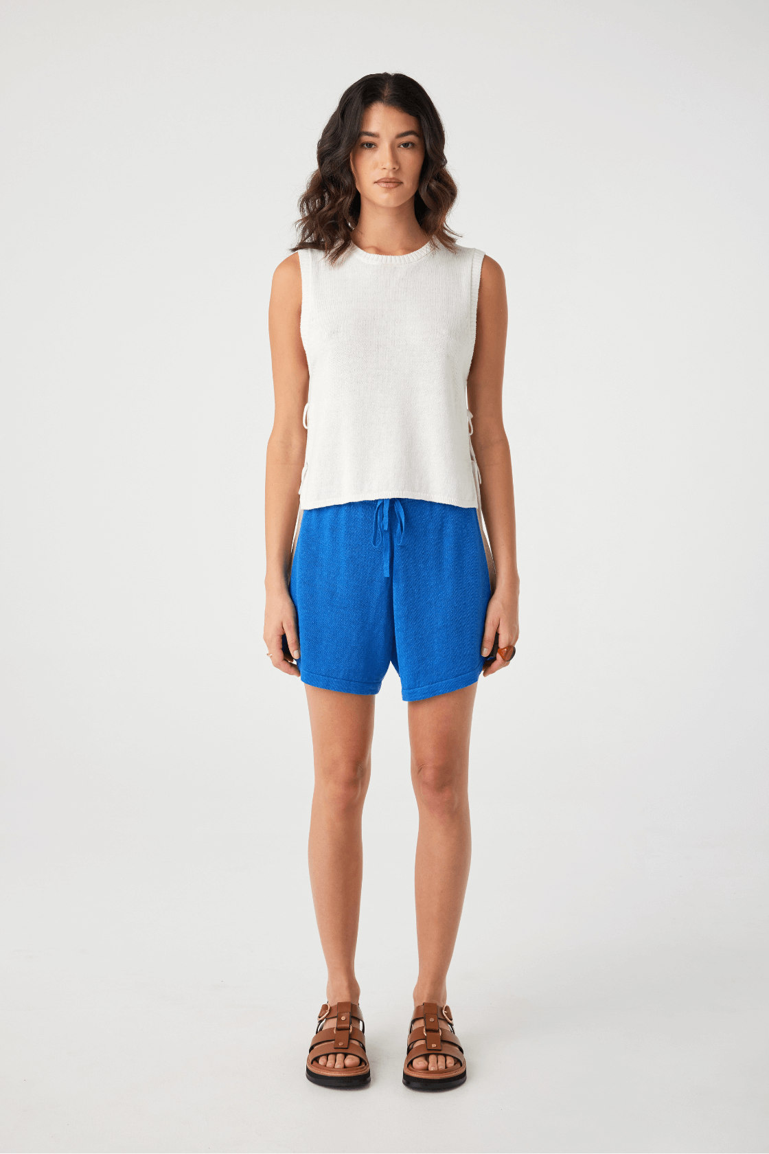 Poppy Cotton Linen Tank - Cream