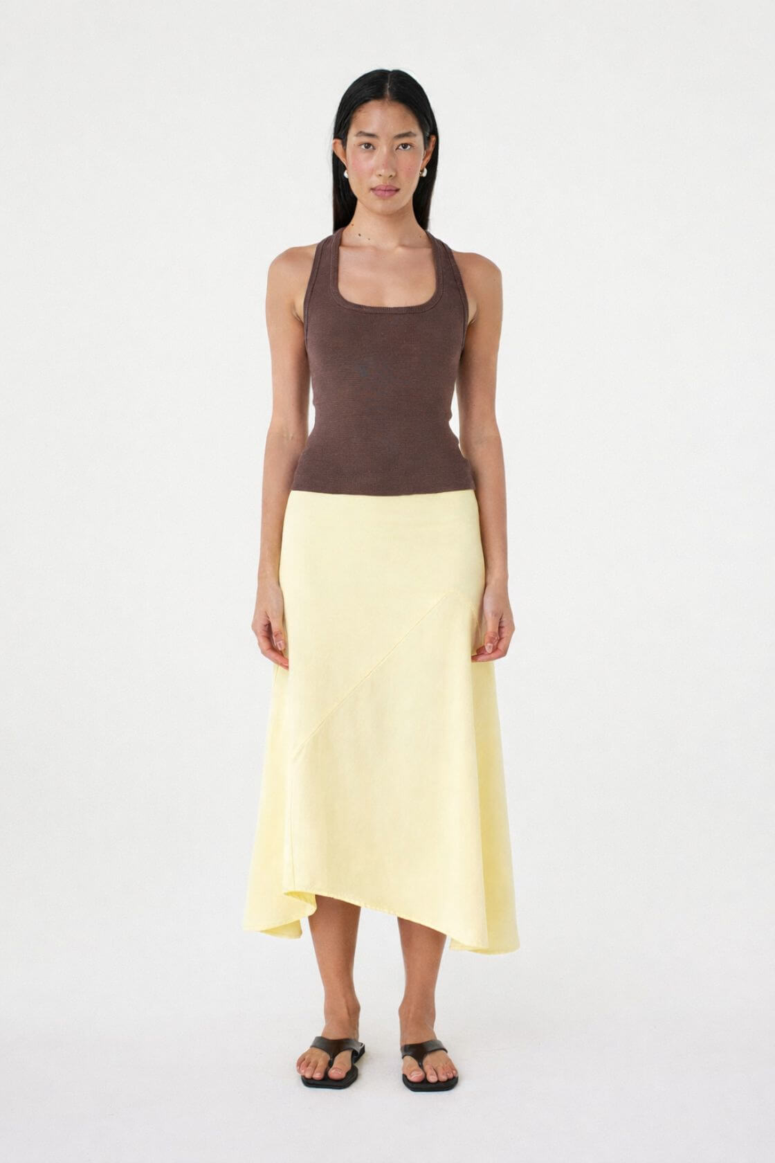 Alessia Skirt Butter, full-length front view (alternate framing)