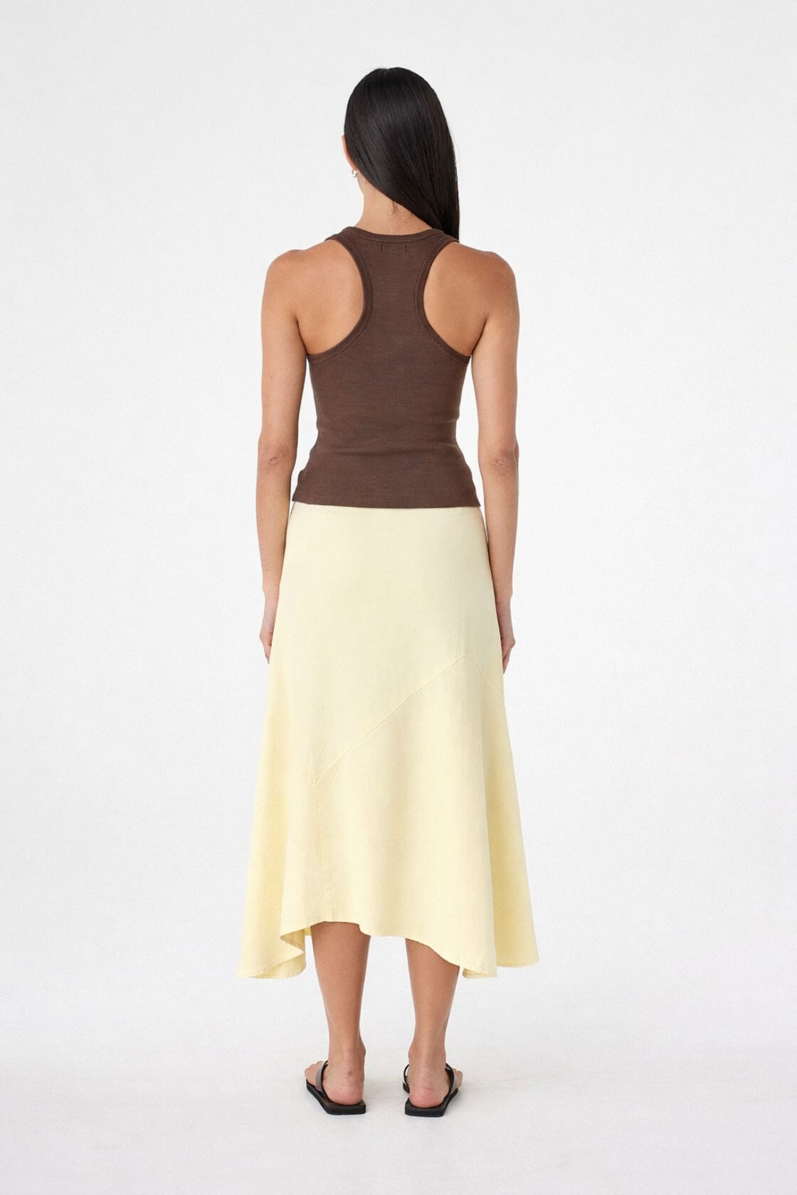 Alessia Skirt Butter back full-length front view 