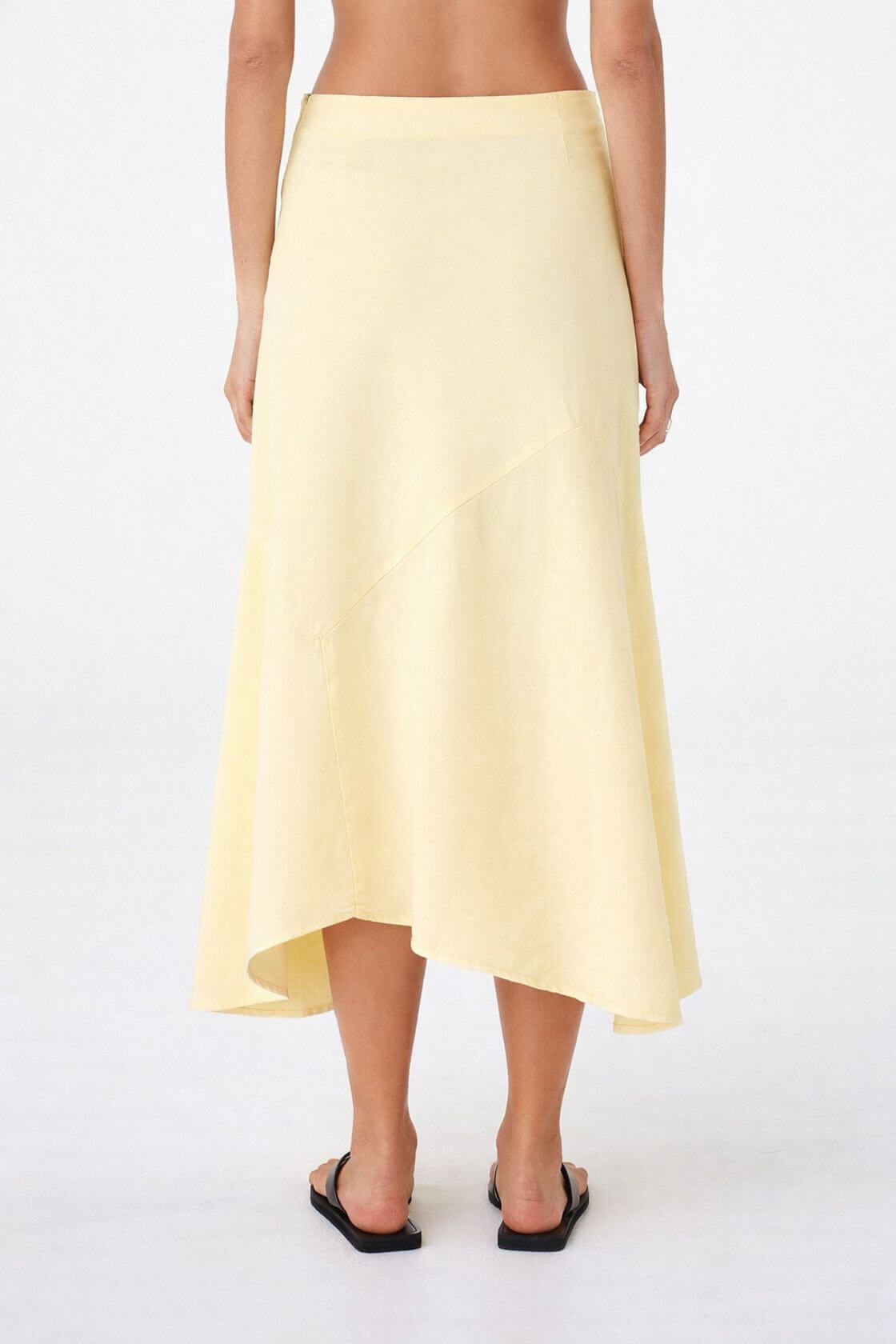 Alessia Skirt Butter, back view showing clean waist and fit