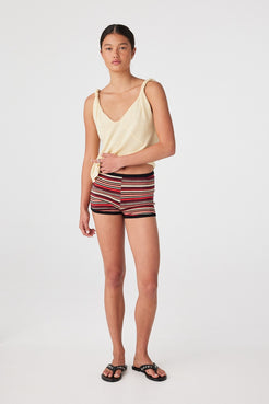 Cotton knit shorts styled for warm, humid days with freedom of movement and soft texture