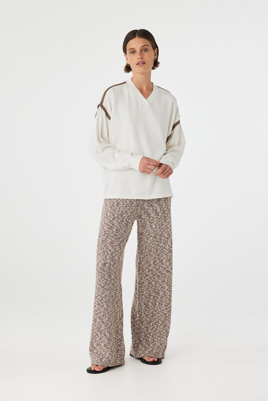 Eden Long Sleeve Tee - Cream & Espresso