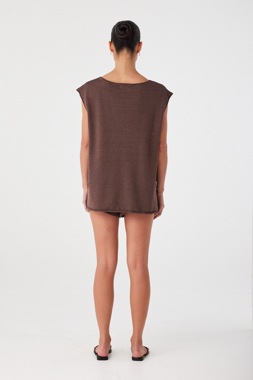 Poppy Tie Side Top - Espresso