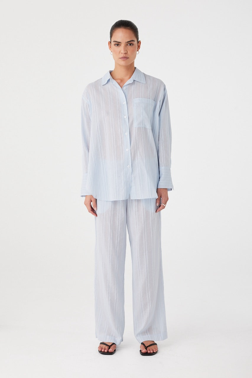 Full look with matching Priya Pant, showing fluid silhouette and breathable design.