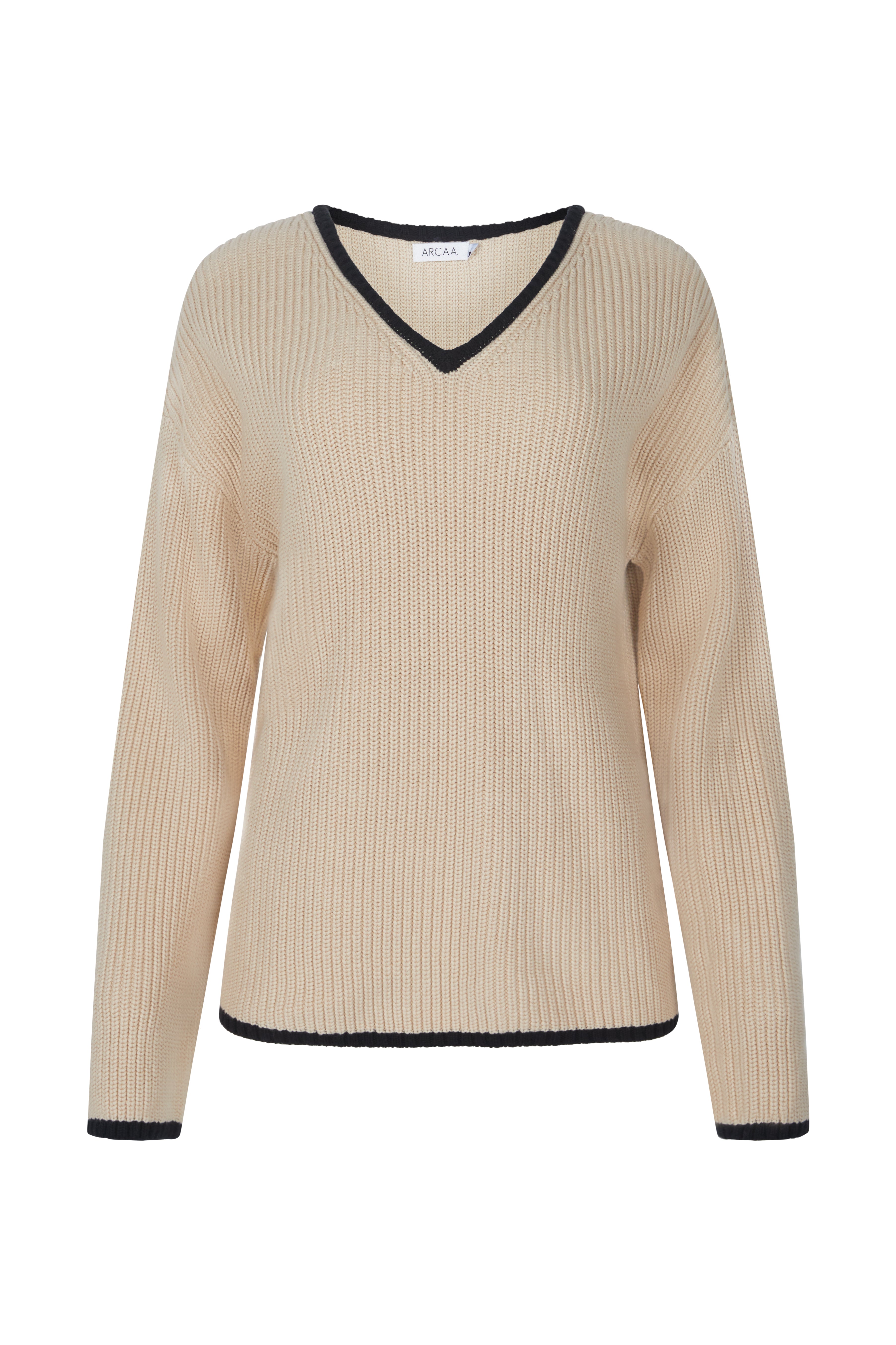 Alfie Organic Knit Sweater - Sand & Black