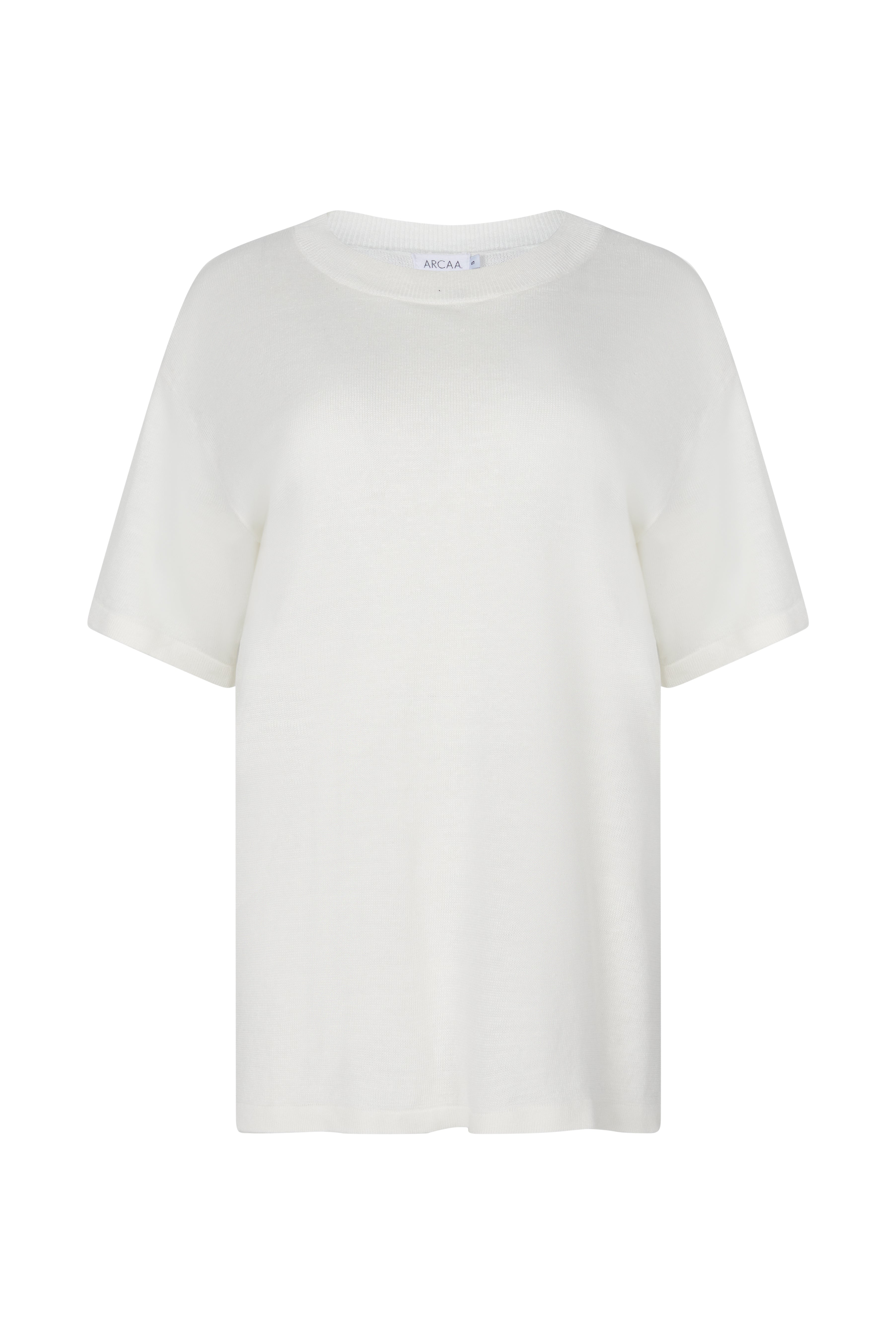 Hugo Linen Knit T-Shirt - Cream