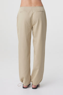 Sabi Pant in Taupe, back detail view showing the fit through the waist and hips.
