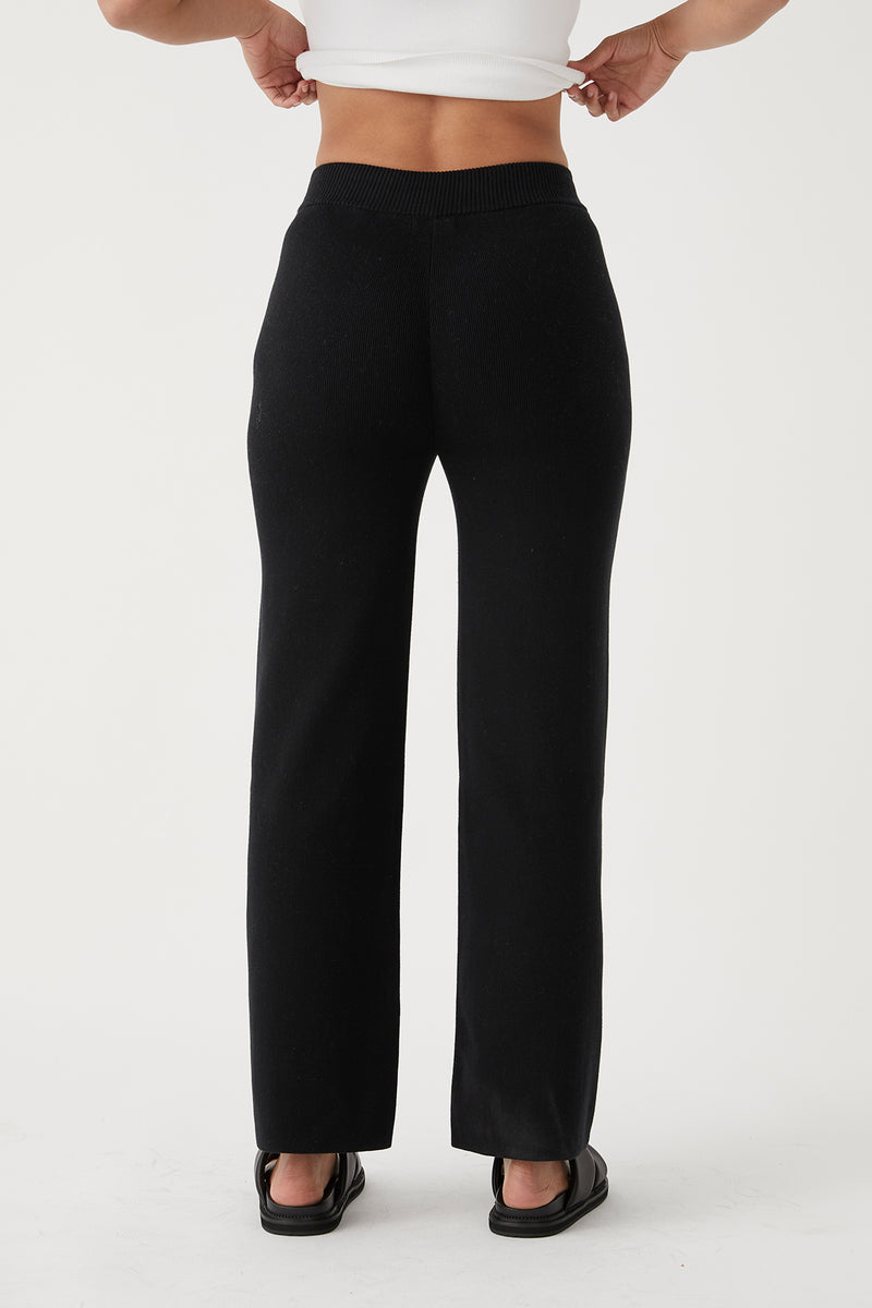 Noa Organic Knit Pants - Black – Arcaa.