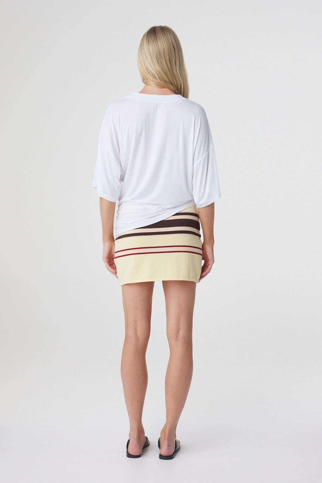 Blaine Tee in White, back view showing the oversized silhouette and relaxed short sleeves.