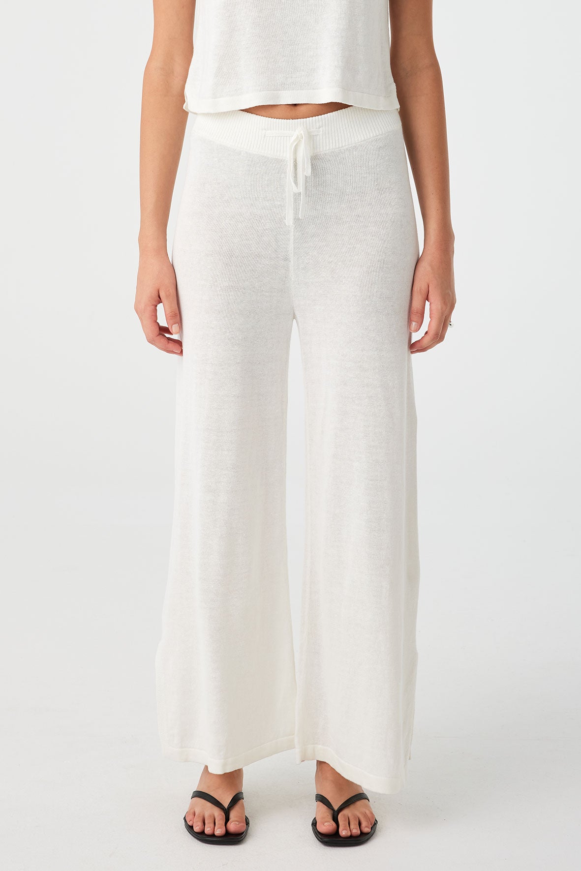 Brie Linen Knit Pant - Cream