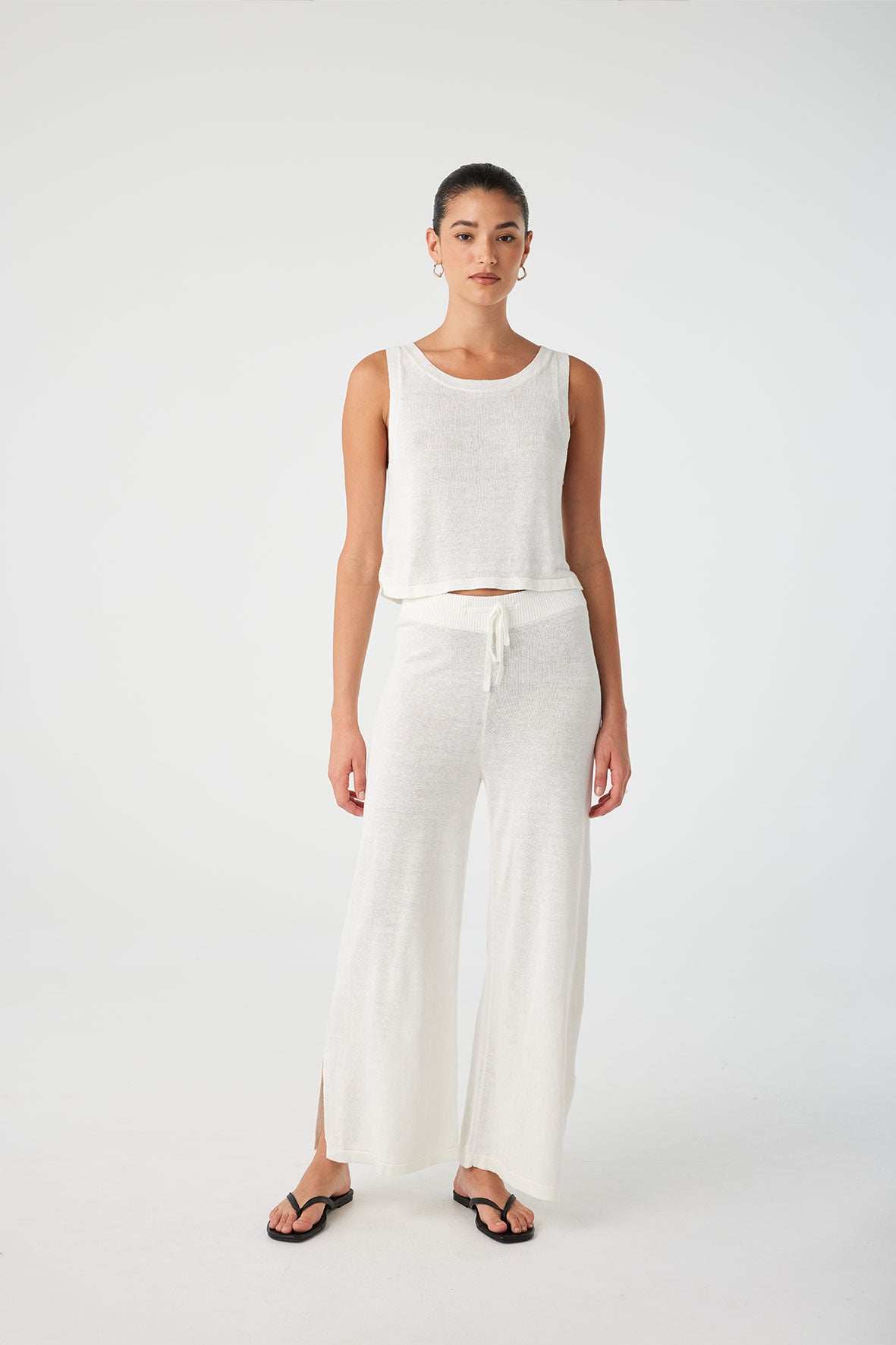 Brie Linen Knit Pant - Cream