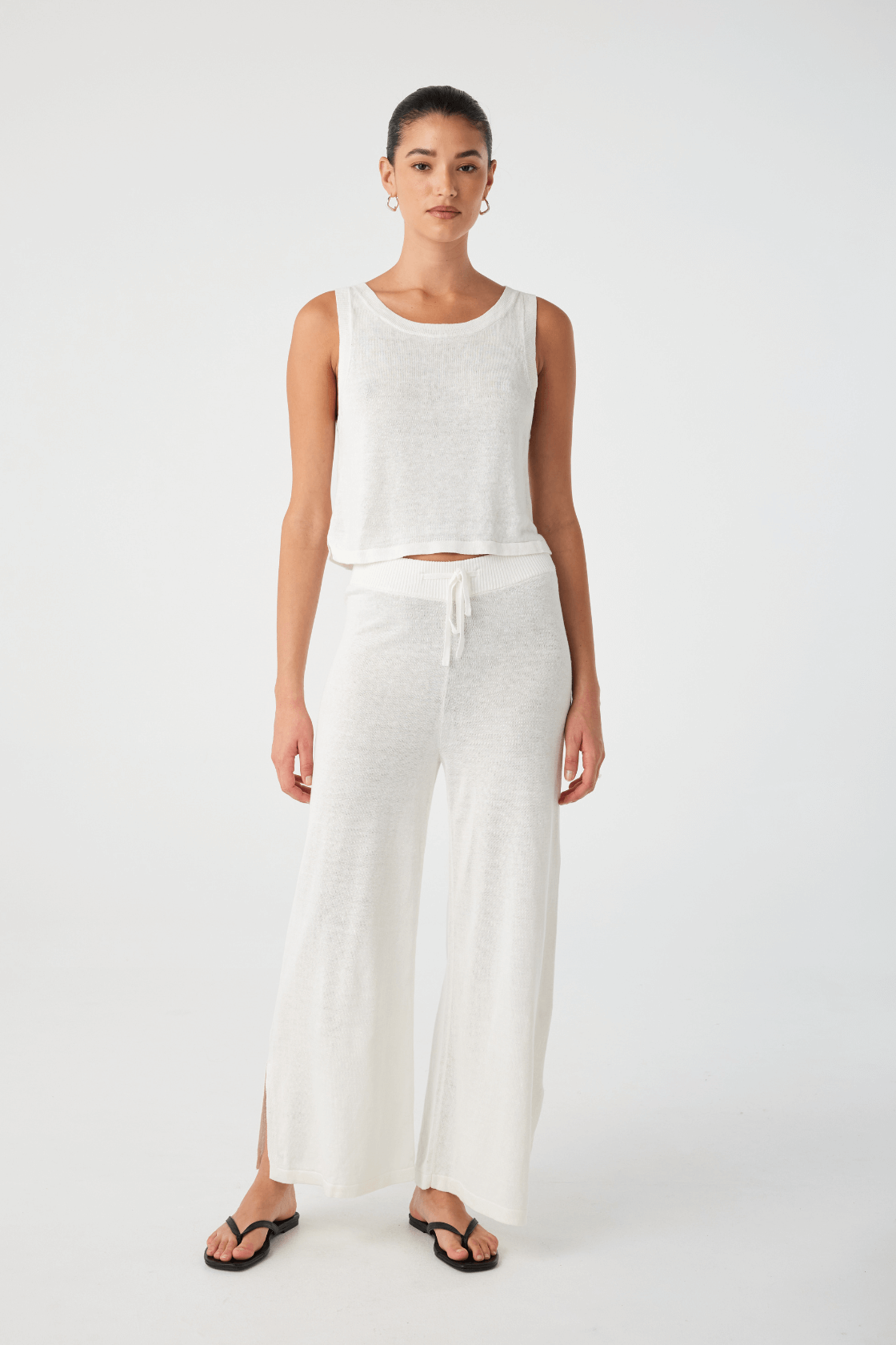 Brie Linen Knit Pant - Cream