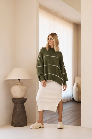 Harper Organic Knit Skirt - Cream