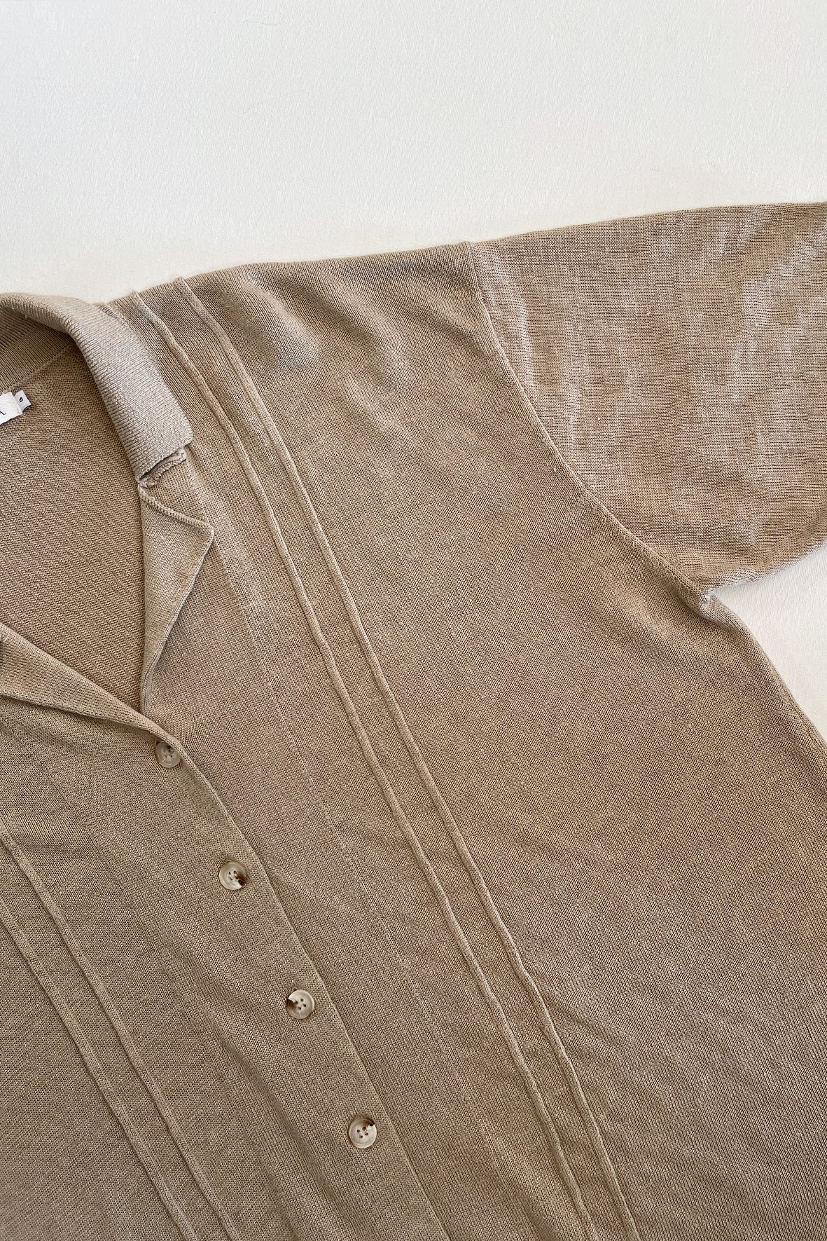 Darcy Linen Knit Shirt - Taupe