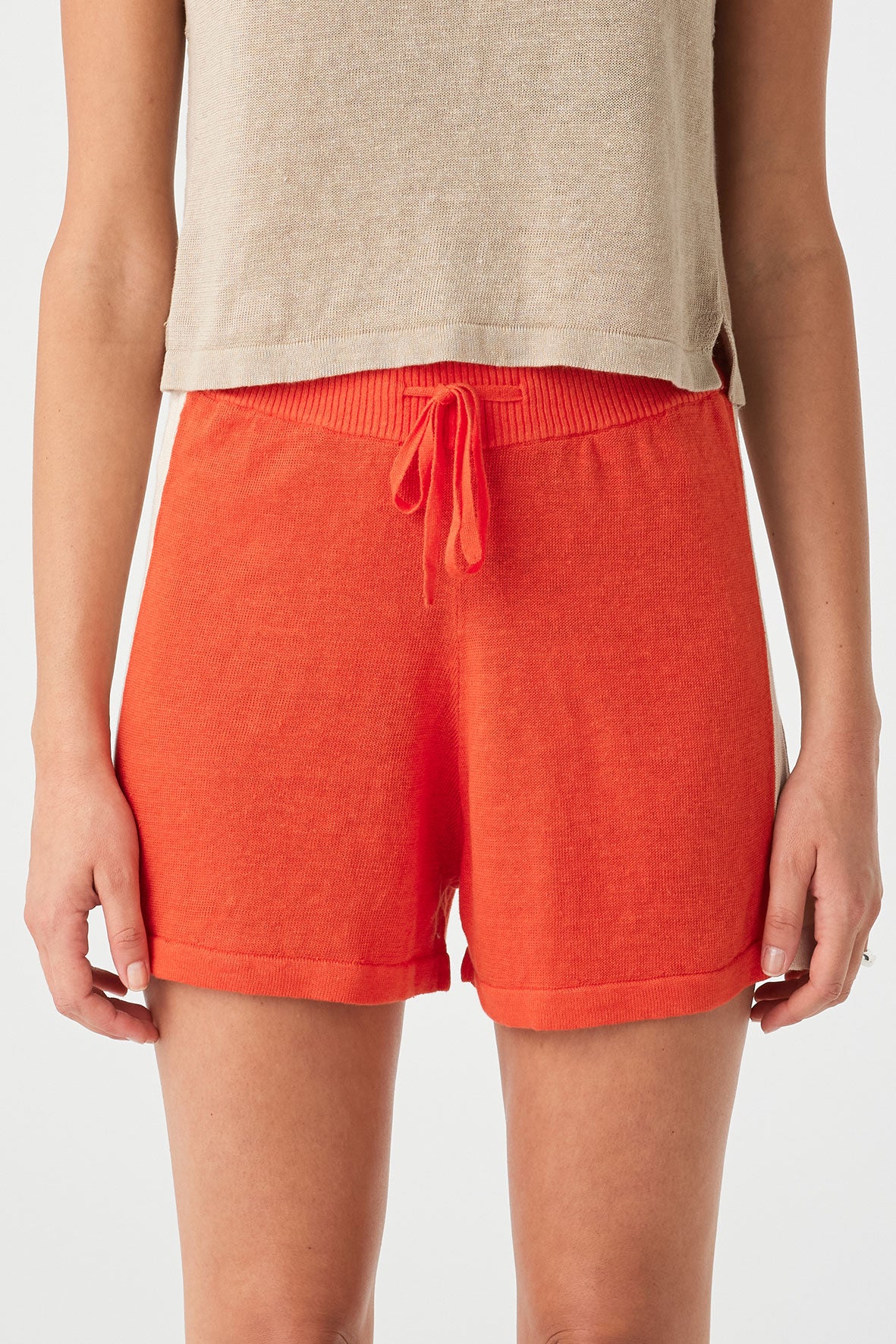 Larri Linen Short - Hibiscus & Sand