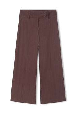 Ghost image of Manon pants in espresso pinstripe