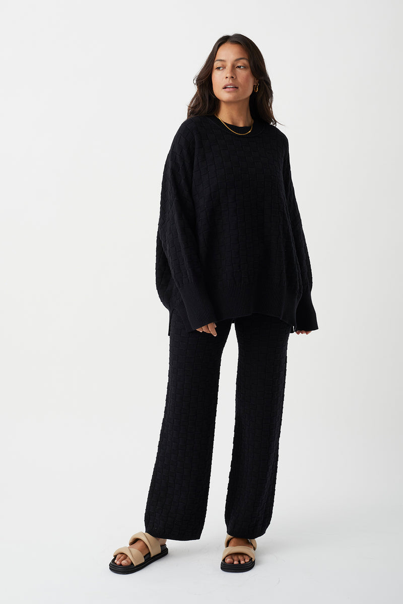 Sierra Organic Knit Pant - Black