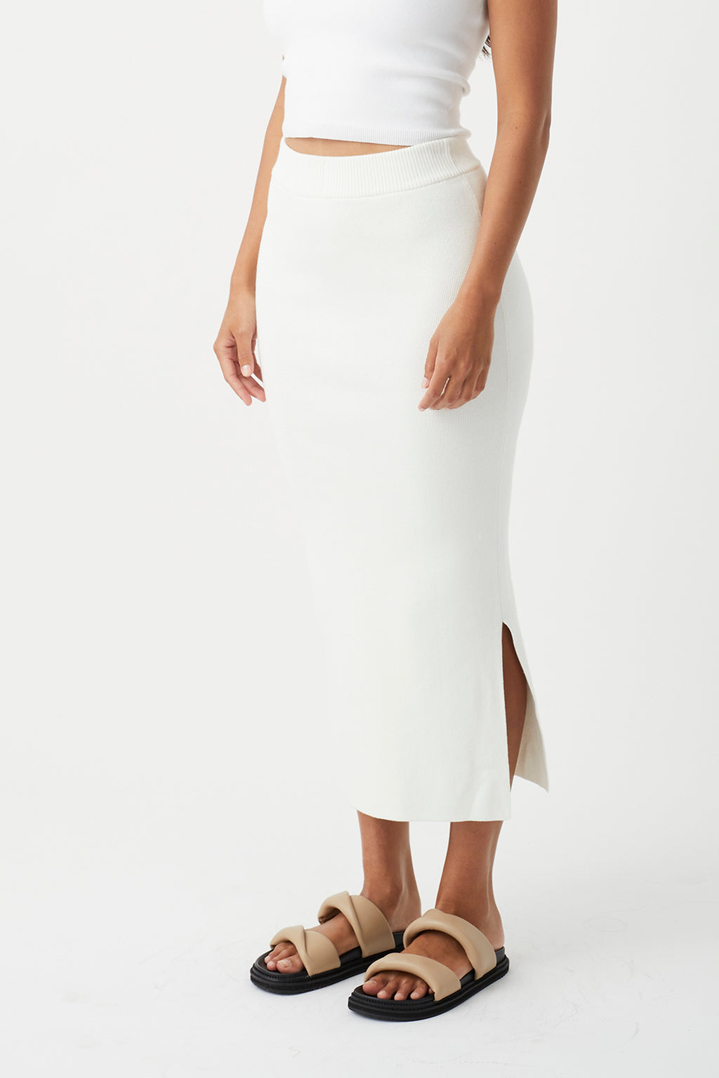 Harper Organic Knit Skirt - Cream