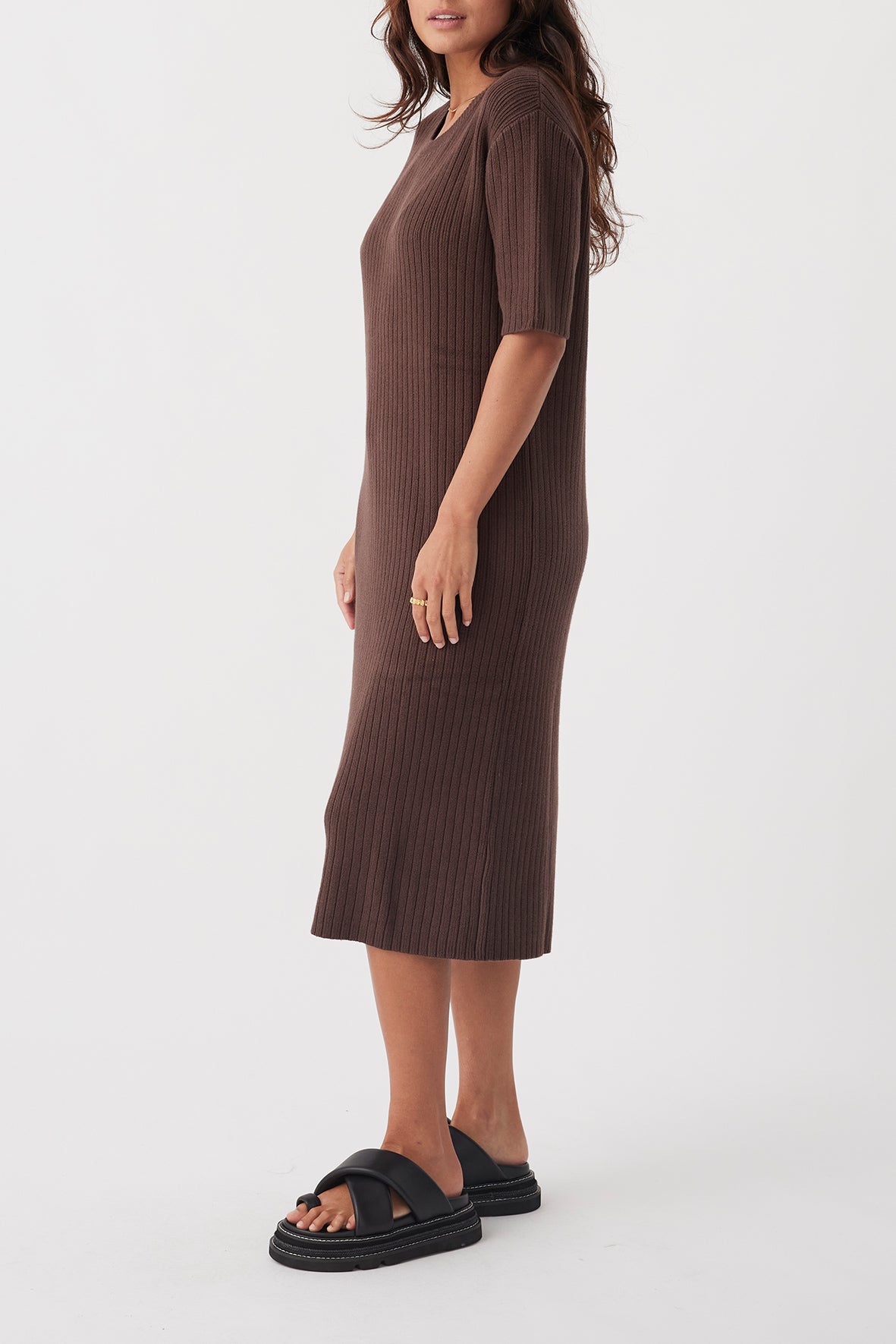 Adaline Organic Cotton Dress - Chocolate