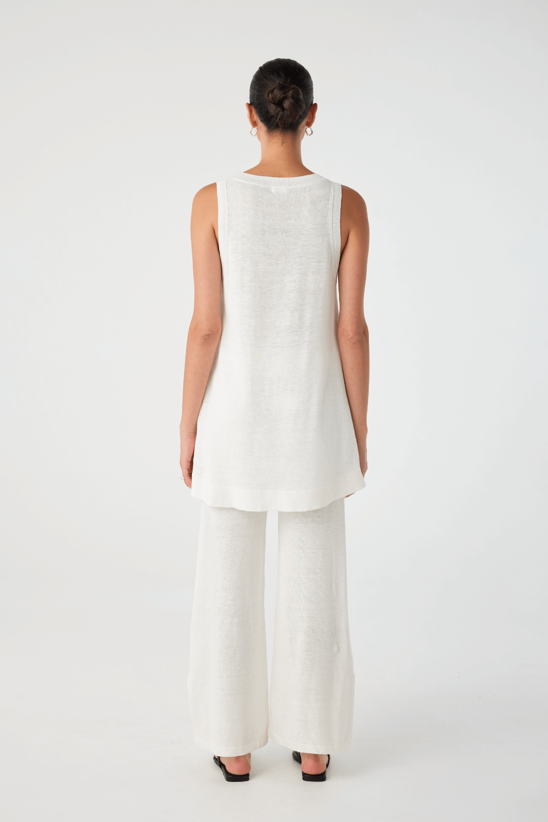 Brie Linen Knit Mini Dress - Cream
