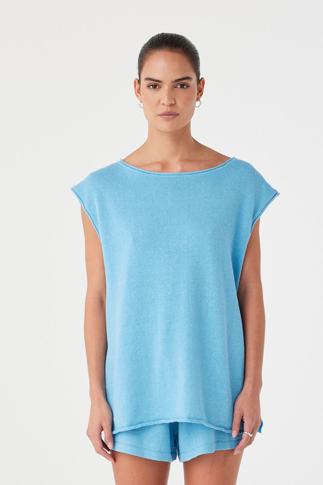 Poppy Tie Side Top - Cyan