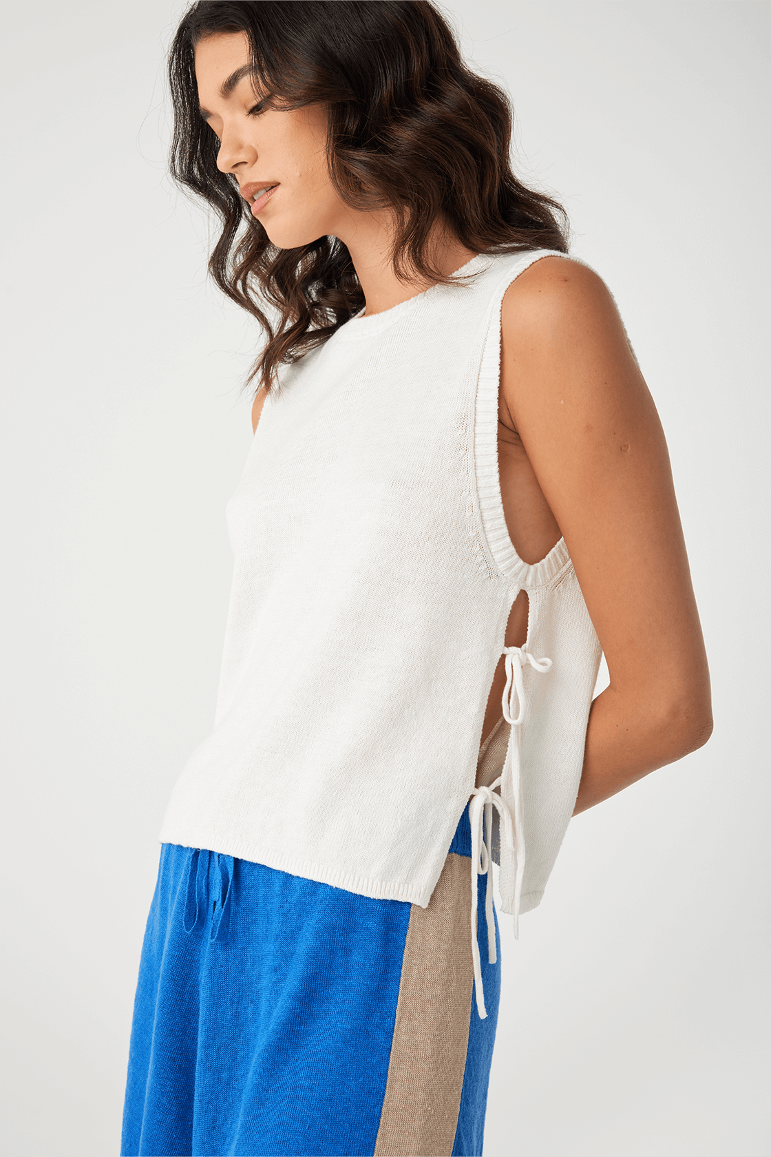 Poppy Cotton Linen Tank - Cream