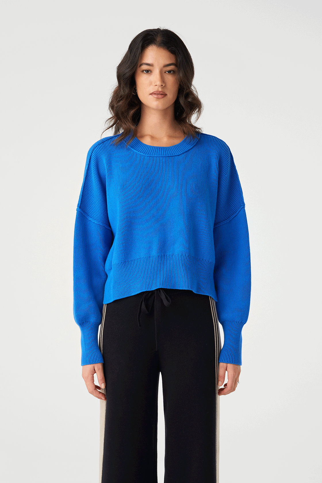 Harlo Cropped Sweater - French Blue