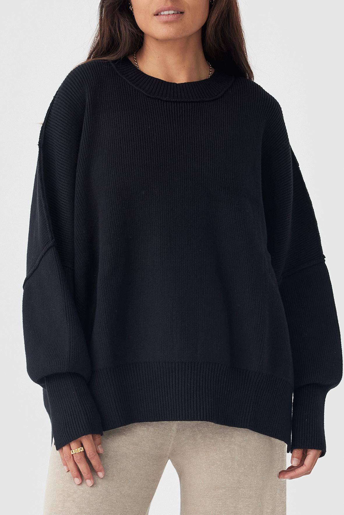 Harper Organic Knit Sweater - Black