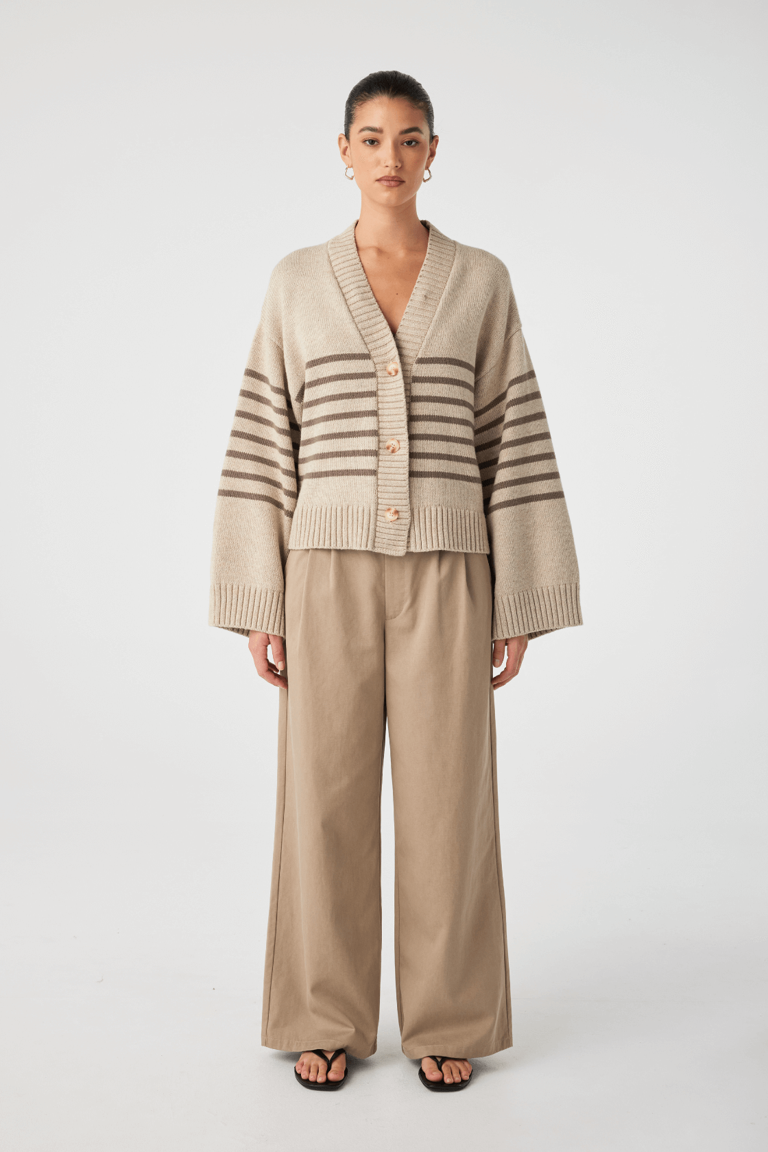 Aiko Cardigan - Sand Marle & Cacao