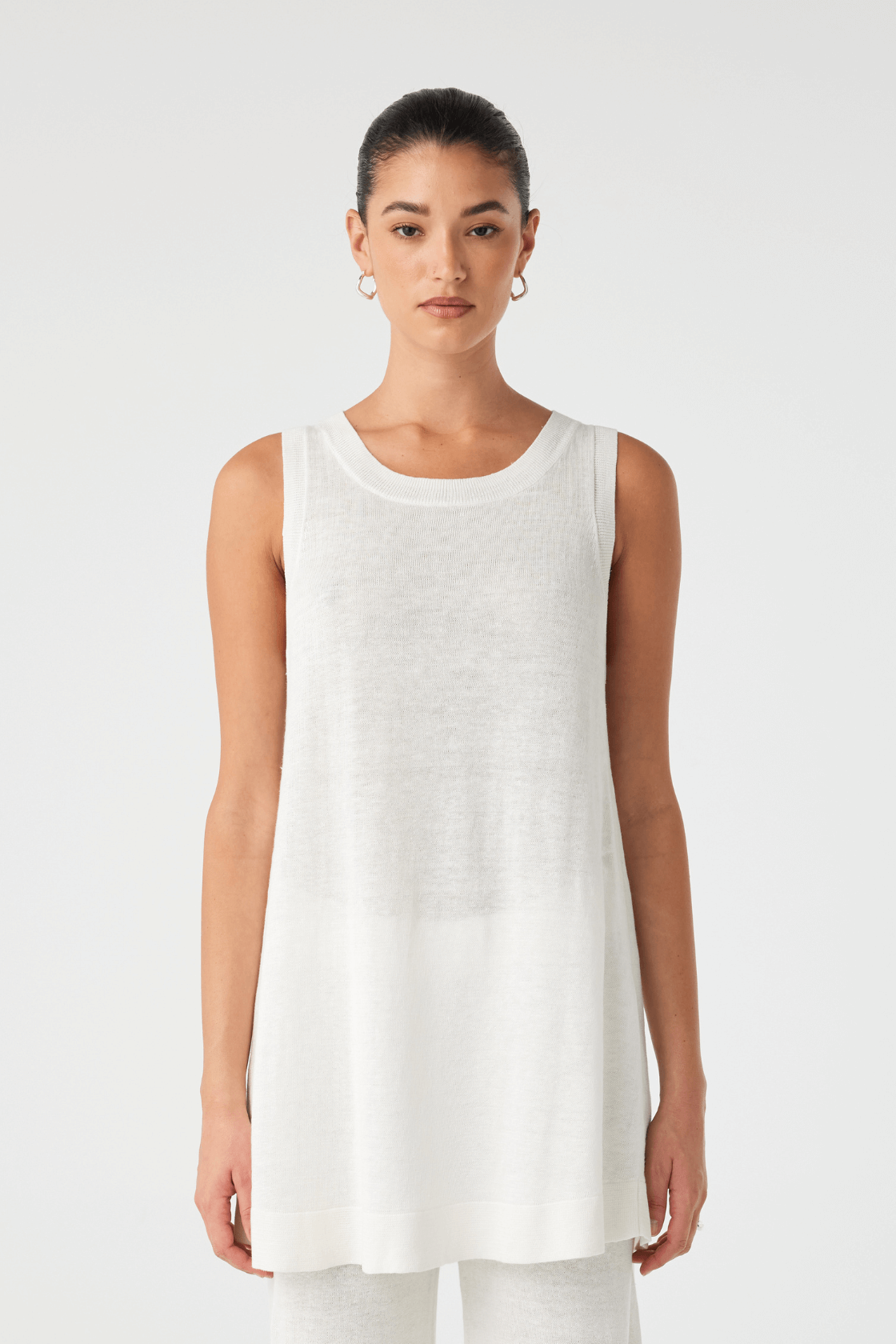 Brie Linen Knit Mini Dress - Cream