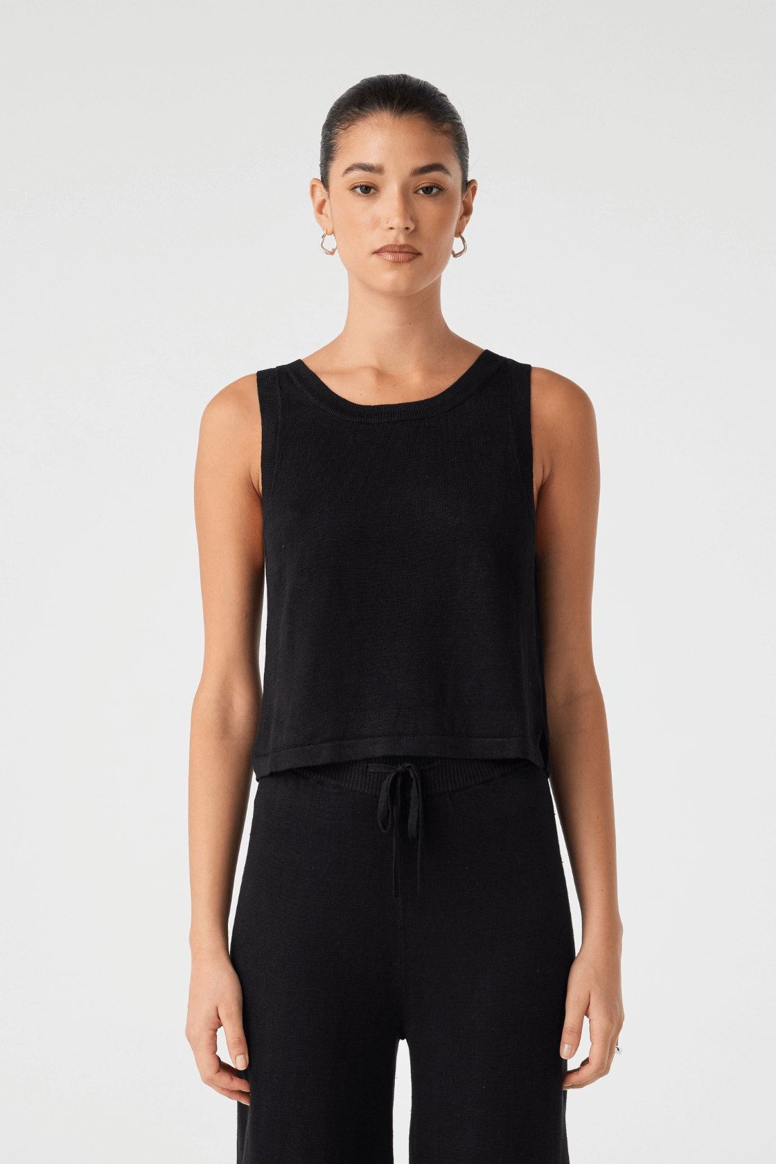 Hugo Linen Knit Tank - Black