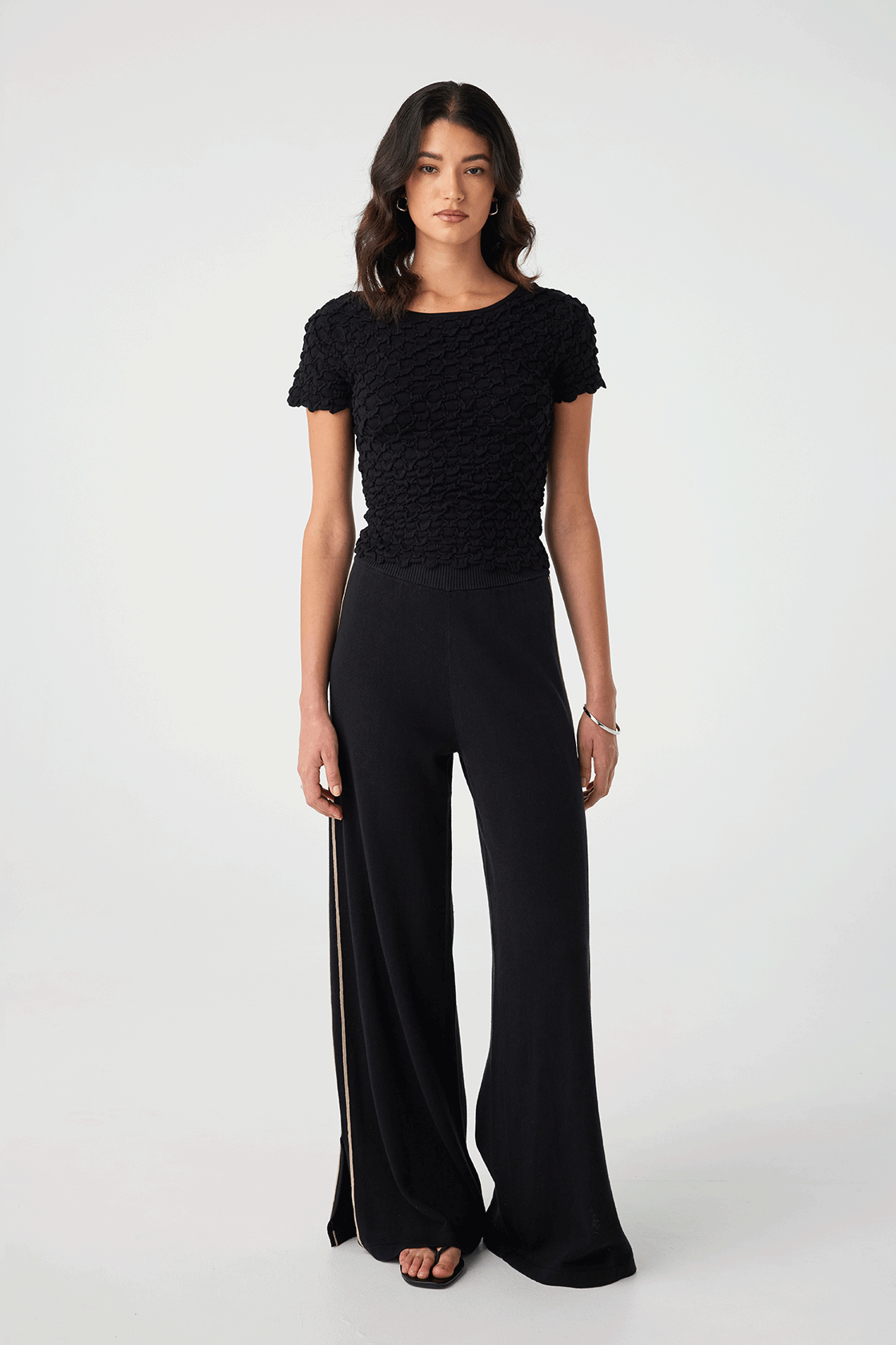 Mila Cap Sleeve Reversible Tee - Black